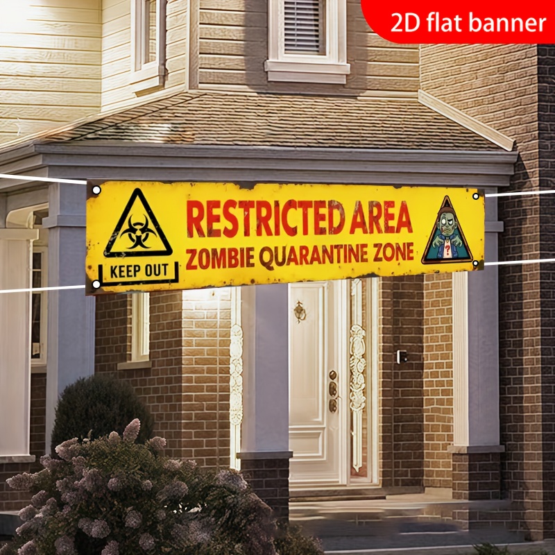 Um banner plano 2D para decora - Zombie Party Games avaliação e preço
