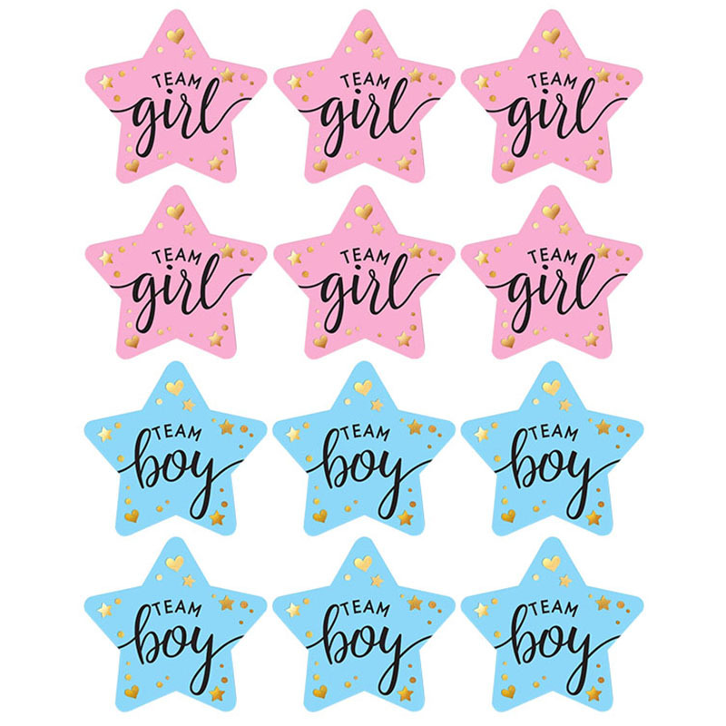 60 pçs gênero revelar adesivos - Party Games Baby Shower avaliação e preço